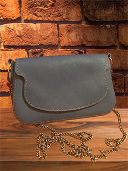 Сумка женская через плечо клатч натуральная кожа, тёмно-синяя 2091