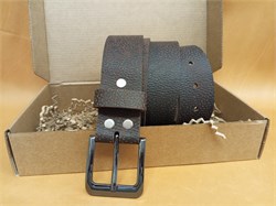 Ремень кожаный 40 мм, 115 см, Тёмно-коричневый зернистый 2092