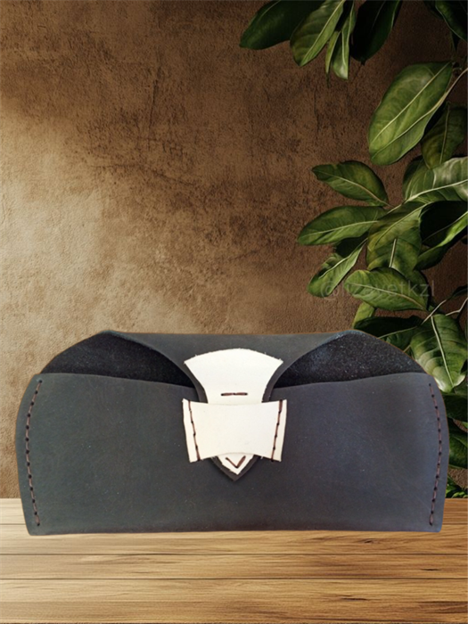 Кожаный футляр для очков, чехол очечник 2051