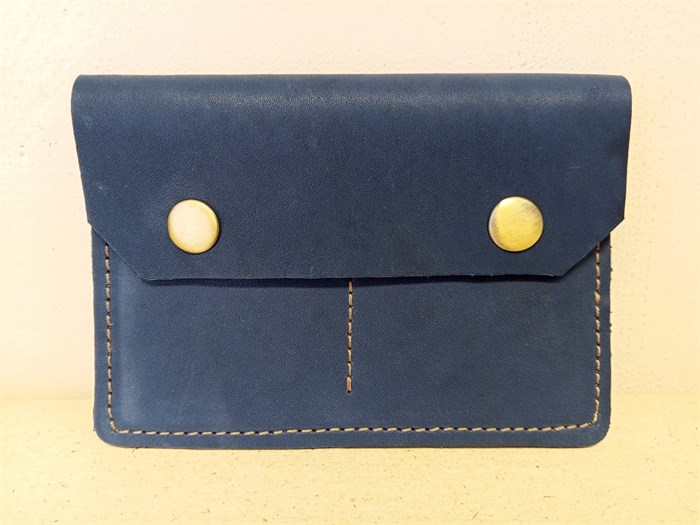 Обложка для автодокументов. Натуральная кожа. Тёмно - синяя 2089