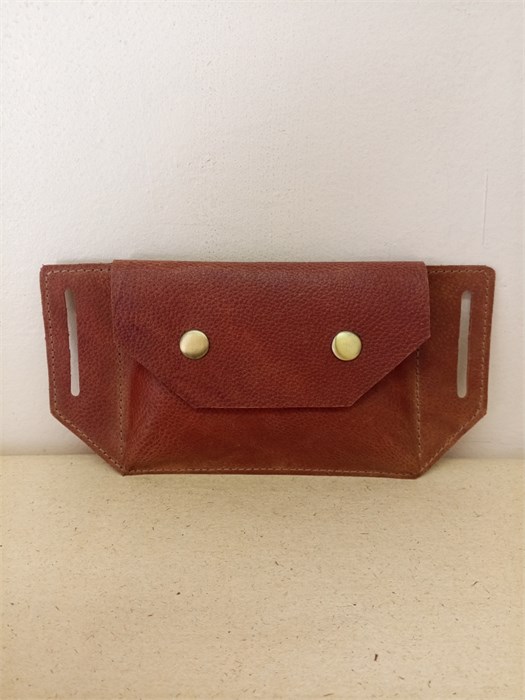 Чехол на пояс из натуральной кожи (светло-коричневый зернистый) 2111