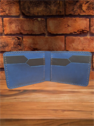 Мужской кошелек из натуральной кожи 8 карт. Синий 2087