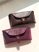 Кожаный футляр для очков. На магните. Коричневый 2125