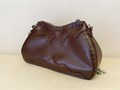 Сумка женская через плечо натуральная кожа, тёмно-коричневая 2099
