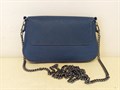 Сумка женская через плечо клатч натуральная кожа, тёмно-синяя 2091
