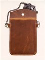 Сумка для телефона на кнопке. Коричневая 2105