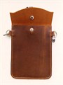 Сумка для телефона на кнопке. Коричневая 2105